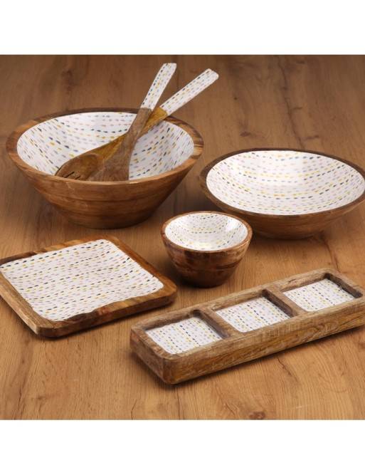 CONA WOOD SALAD BOWL GLAZED FINISH MODEL VITRA 30CM