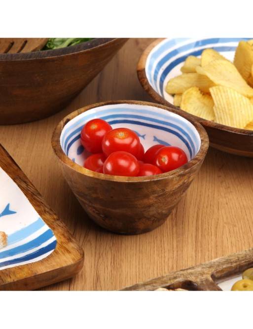 WOODEN BOWL WITH GLAZED FINISH MODEL MAREA 13 CM