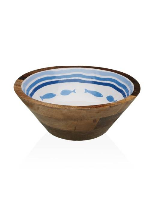 HOLZSALATSCHALE MIT GLASIERTEM FINISH MODELL MAREA 30 CM HOLZSALATSCHALE MIT GLASIERTEM FINISH MODELL MAREA 30 CM