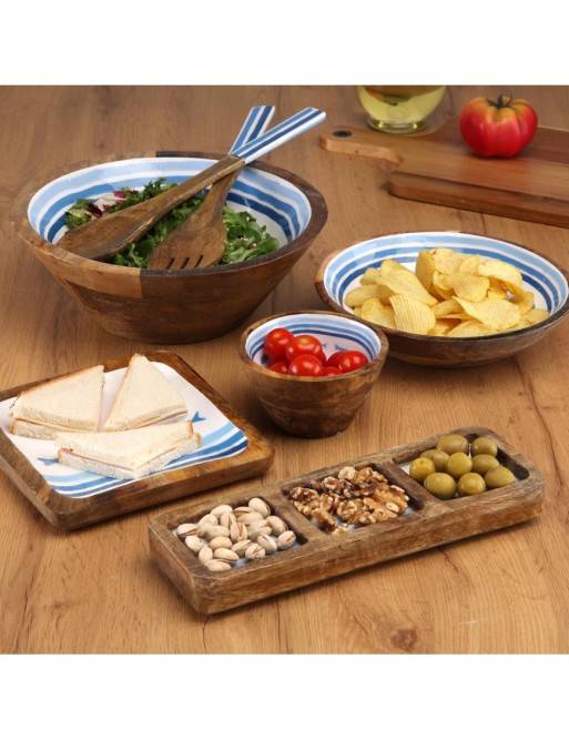 WOODEN SALAD BOWL WITH GLAZED FINISH MODEL MAREA 30 CM WOODEN SALAD BOWL WITH GLAZED FINISH MODEL MAREA 30 CM