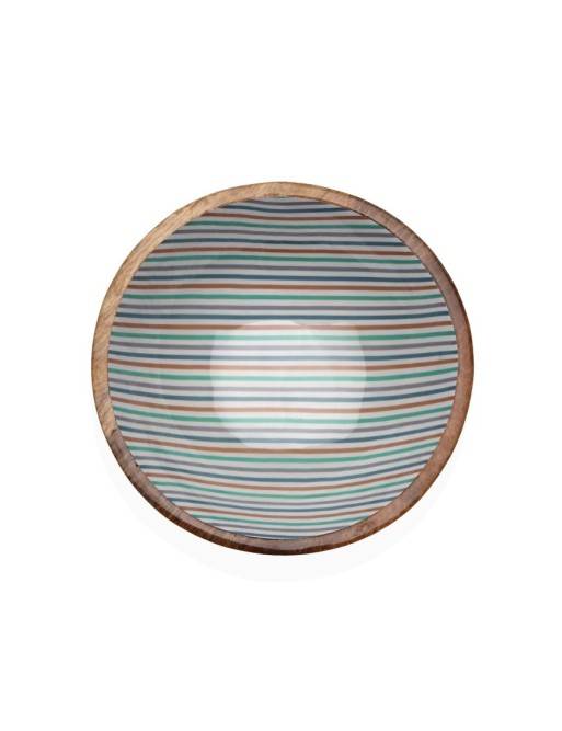 LARGE WOODEN BOWL WITH GLAZED FINISH MODEL HORIZON 24 CM LARGE WOODEN BOWL WITH GLAZED FINISH MODEL HORIZON 24 CM