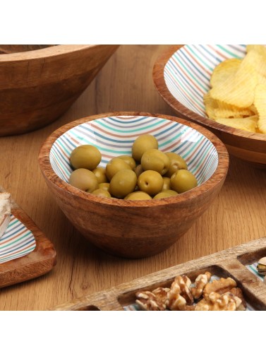 WOODEN BOWL WITH GLAZED FINISH MODEL HORIZON 13 CM