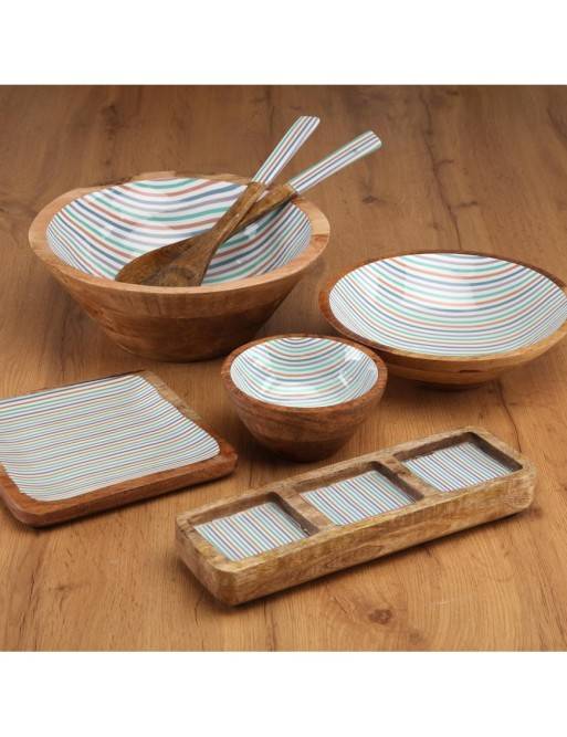 WOODEN BOWL WITH GLAZED FINISH MODEL HORIZON 30 CM