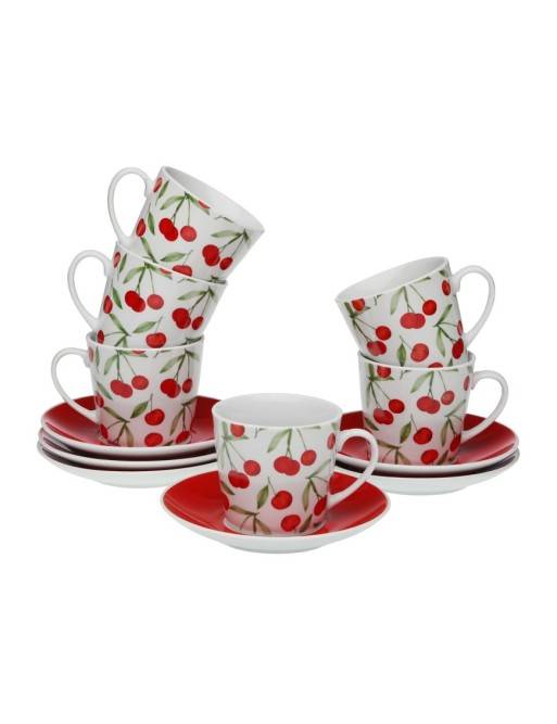 CHERRIES TEA CUP SET OF 6 CHERRIES TEA CUP SET OF 6
