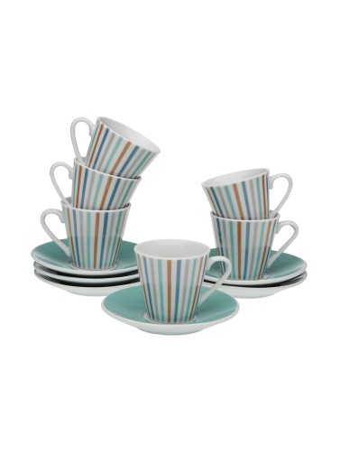 SET OF 6 COFFEE CUPS WITH PLATE MODEL HORIZON