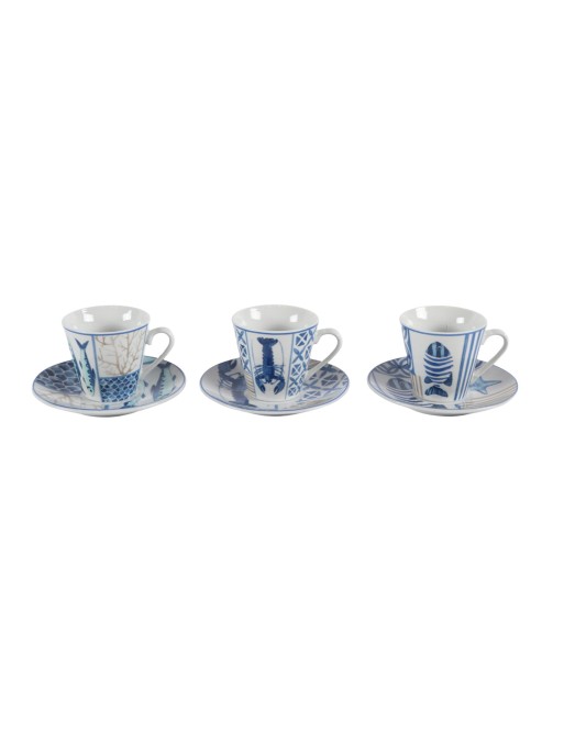 SET DE 6 TAZAS DE CAFÉCON PLATO MODELO MISTRAL SET DE 6 TAZAS DE CAFÉCON PLATO MODELO MISTRAL