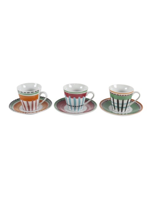 SET DE 6 TAZAS DE CAFÉ CON PLATO MODELO DAYSY