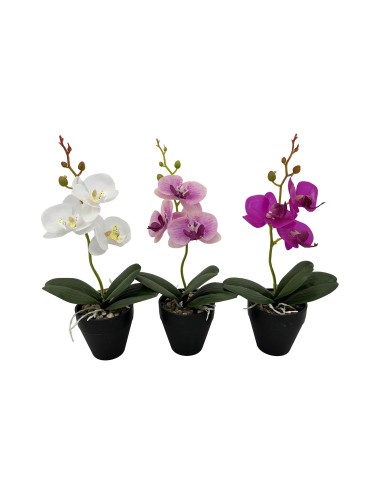 ORQUIDEAS ARTIFICIALES SURTIDO DE 3 MACETAS