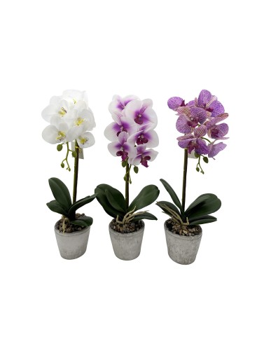 ASSORTIMENT D’ORCHIDÉES ARTIFICIELLES DE 3 POTS 10,5x11x41,5 CM