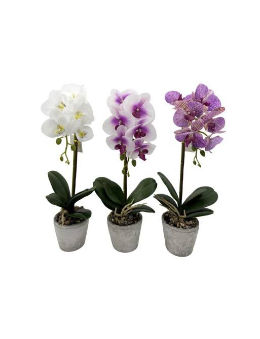 ASSORTIMENT D’ORCHIDÉES ARTIFICIELLES DE 3 POTS 10,5x11x41,5 CM