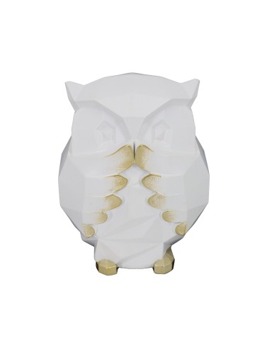 DEKORATIVES FIGUREN-EULMODELL WEISS UND GOLD 12 CM