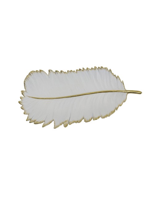 CENTRO DE MESA MODELO HOJA BLANCA Y DORADA