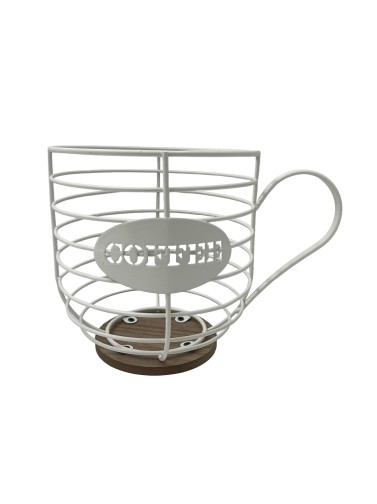 CESTA DE METAL MODELO TAZA BLANCA