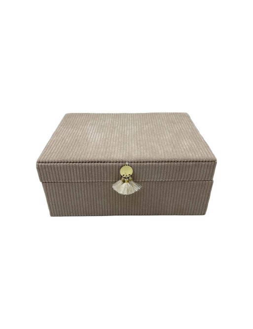 GRAVIO BEIGE CORDUROY JEWELRY BOX