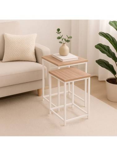 SET AUS 2 LUMA WHITE COUCHTISCHE