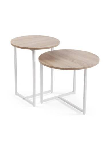 SET AUS ZWEI RUVO-WEISSEN COUCHTISCHEN