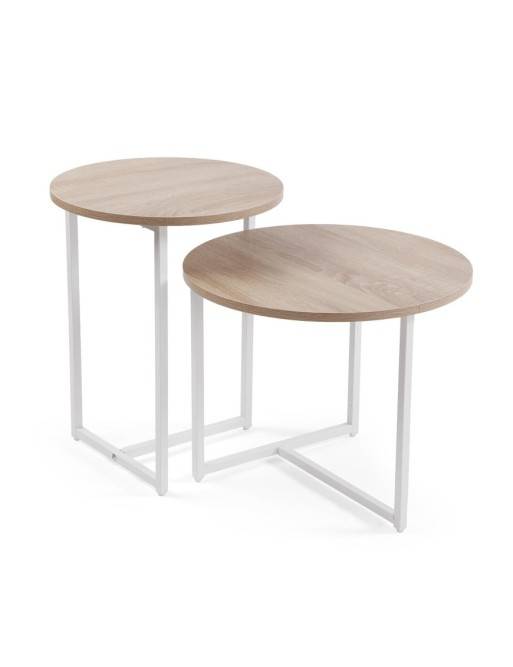 SET OF TWO RIVO WHITE COFFEE TABLES