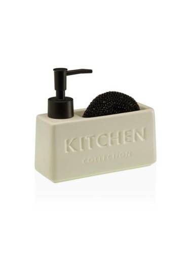 DISPENSADOR DE JABON CON ESTROPAJERO MODELO KITCHEN BEIGE