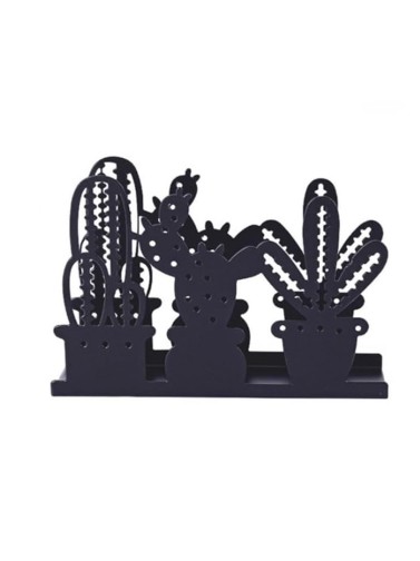 PORTE-SERVIETTES EN MÉTAL MODÈLE JARDIN CACTUS BLACK