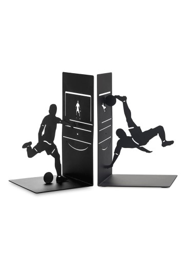 METAL BOOKENDS MODEL FOOTBALL PLAYERS