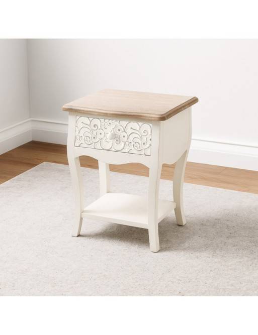 MODÈLE DE TABLE DE CHEVET EN BOIS BLANC DEHESA MODÈLE DE TABLE DE CHEVET EN BOIS BLANC DEHESA
