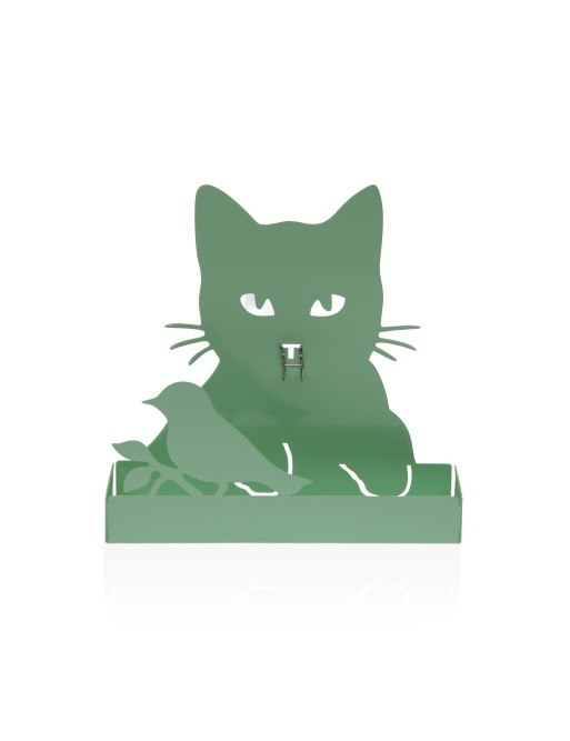 FIGURA PORTA ESPIRAL ANTIMOSQUITOS MODELO GATO KURO VERDE