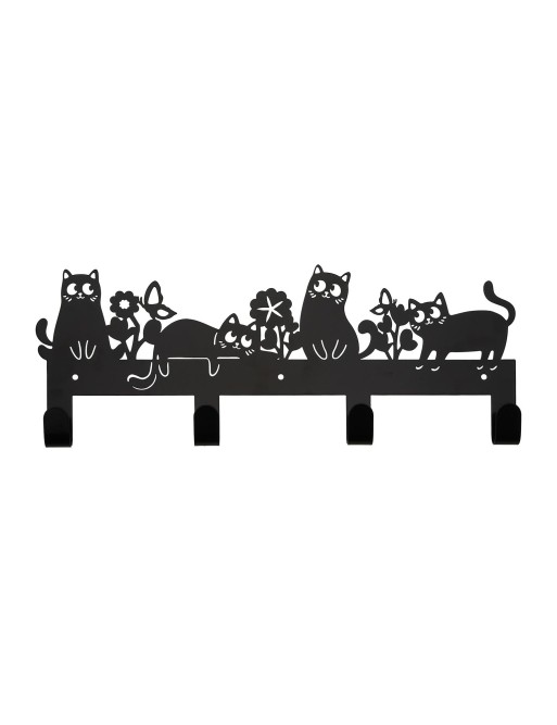 METAL COAT RACK MODEL CATS WITH FLOWERS BLACK