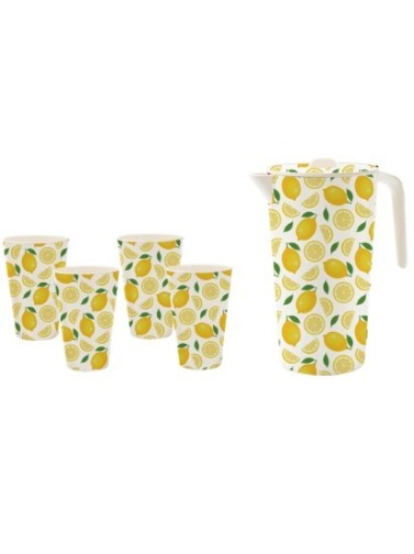 SET OF 4 CITRUS GLASSES AND JUG MODEL