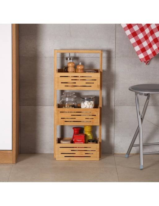 BAMBOO BATHROOM FURNITURE WITH 3 SHELVES MODEL NOOK