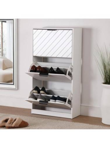 ZAPATERO BLANCO CON 3 CAJONES MODELO DUA