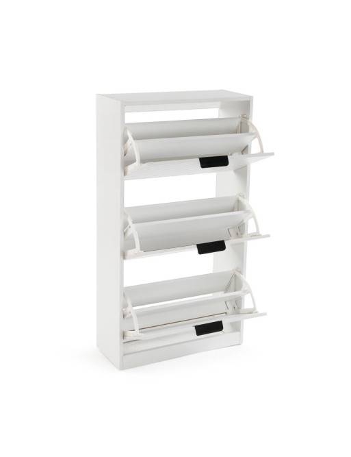 WHITE SHOE RACK WITH 3 DRAWERS DUA MODEL