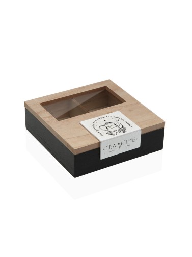 TEA BOX WITH 4 COMPARTMENTS MODEL TEA TIME BLACK