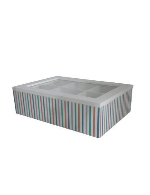 CAJA DE TE RAYAS 6 COMPARTIMENTOS CAJA DE TE RAYAS 6 COMPARTIMENTOS