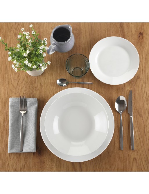 VAJILLA DE PORCELANA DE 18 PIEZAS MODELO SENA BLANCO VAJILLA DE PORCELANA DE 18 PIEZAS MODELO SENA BLANCO