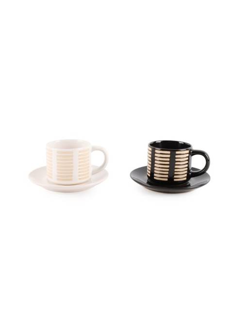 SET OF 6 COFFEE CUPS WITH PLATE BANTU MODEL