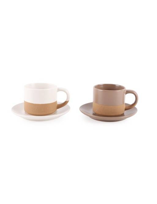 SET DE 6 TAZAS DE CAFE CON PLATO MODELO IMARA