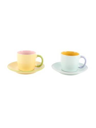SET OF 6 COFFEE CUPS WITH SUGAR MODEL SAUCER