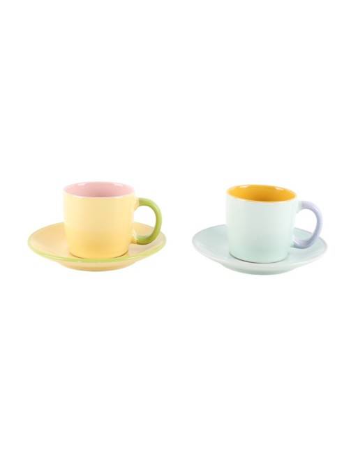 SET OF 6 COFFEE CUPS WITH SUGAR MODEL SAUCER