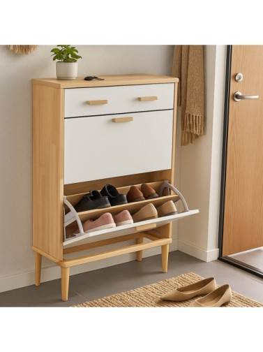 OLAR-MODELL HÖLZERNES SCHUHREGAL MIT 3 SCHUBLADEN