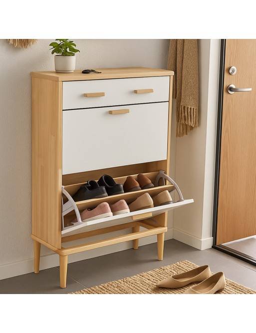 PORTE-CHAUSSURES EN BOIS MODÈLE OLAR AVEC 3 TIROIRS