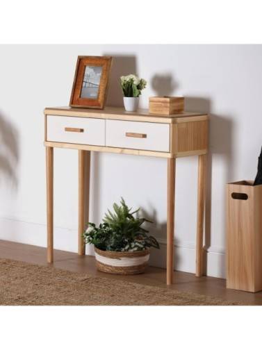CONSOLE EN BOIS AVEC 2 TIROIRS MODÈLE OLAR 80,5x30x78 CM