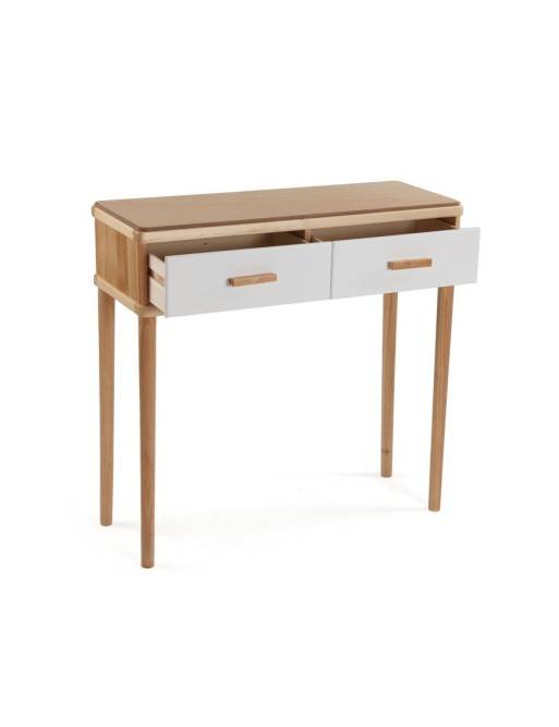 CONSOLE EN BOIS AVEC 2 TIROIRS MODÈLE OLAR 80,5x30x78 CM