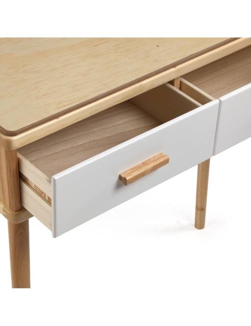 CONSOLA DE MADERA CON 2 CAJONES MODELO OLAR 80,5x30x78 CM