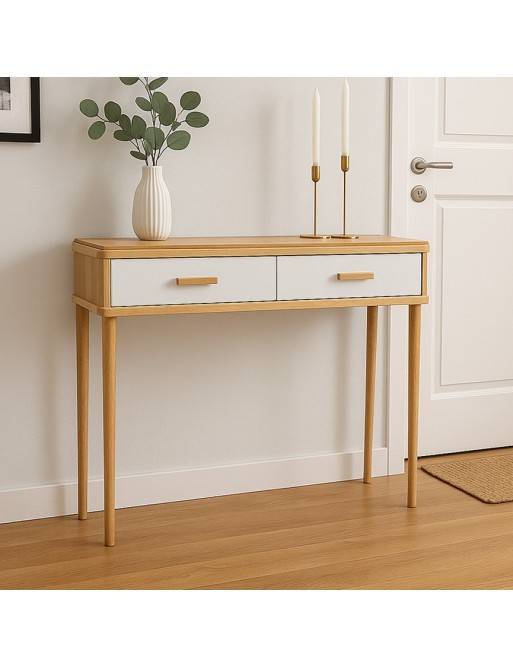 CONSOLE EN BOIS AVEC MODÈLE OLAR À 2 TIROIRS