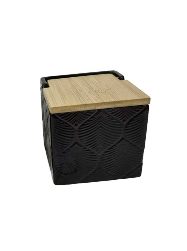 SALERO CON TAPA DE BAMBÚ MODELO SAVIAS NEGRO