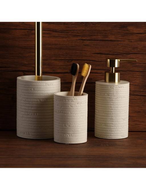 SAVIK BEIGE BATHROOM TOILET BRUSH HOLDER