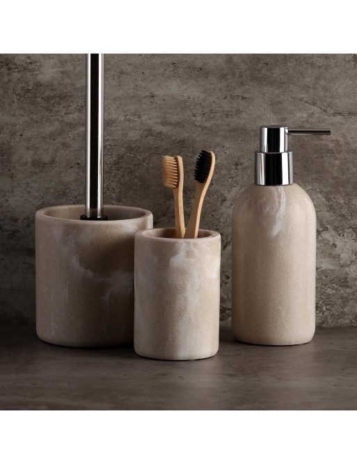 MONZA BEIGE STONE TOILET BRUSH HOLDER MONZA BEIGE STONE TOILET BRUSH HOLDER