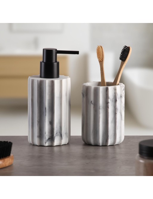 LIMESTONE WHITE TOOTHBRUSH HOLDER