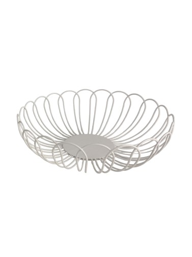 FRUTERO DE METAL MODELO SISAL BLANCO 27CM