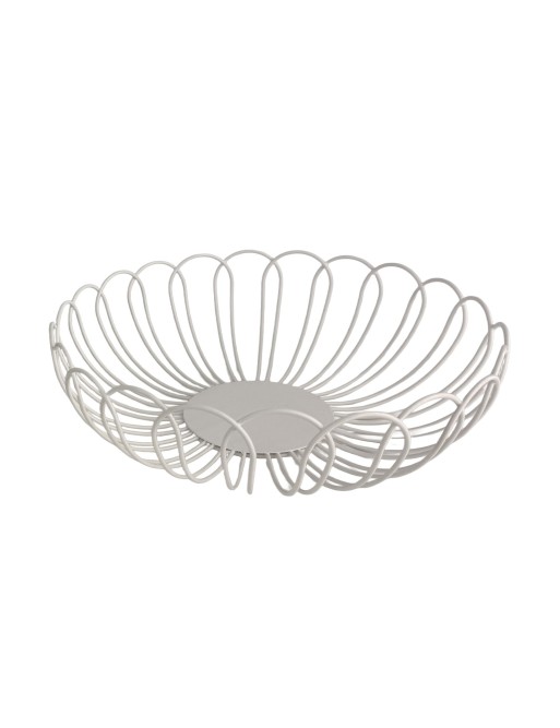 MODÈLE DE BOL À FRUITS EN MÉTAL SISAL BLANC 27 CM